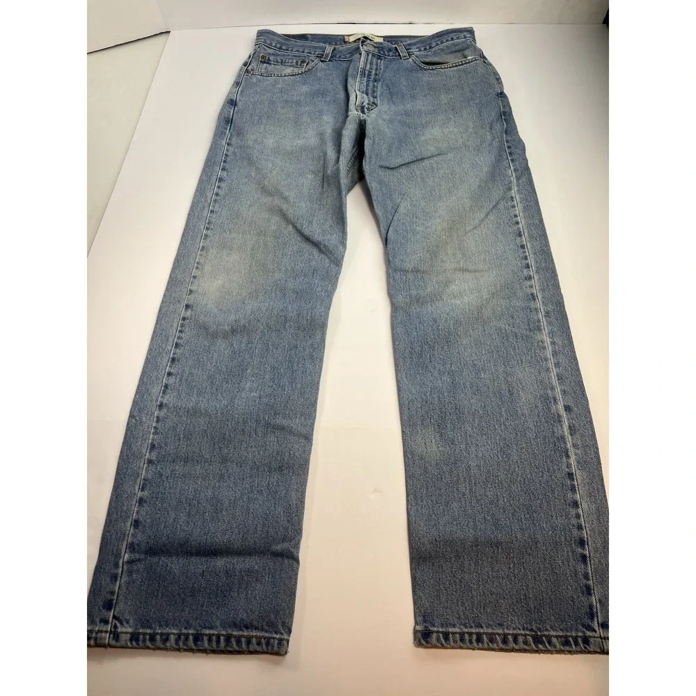 Levi's 505 Jeans 34x32 Straight Fit Light Wash Denim Y2K Classic Style